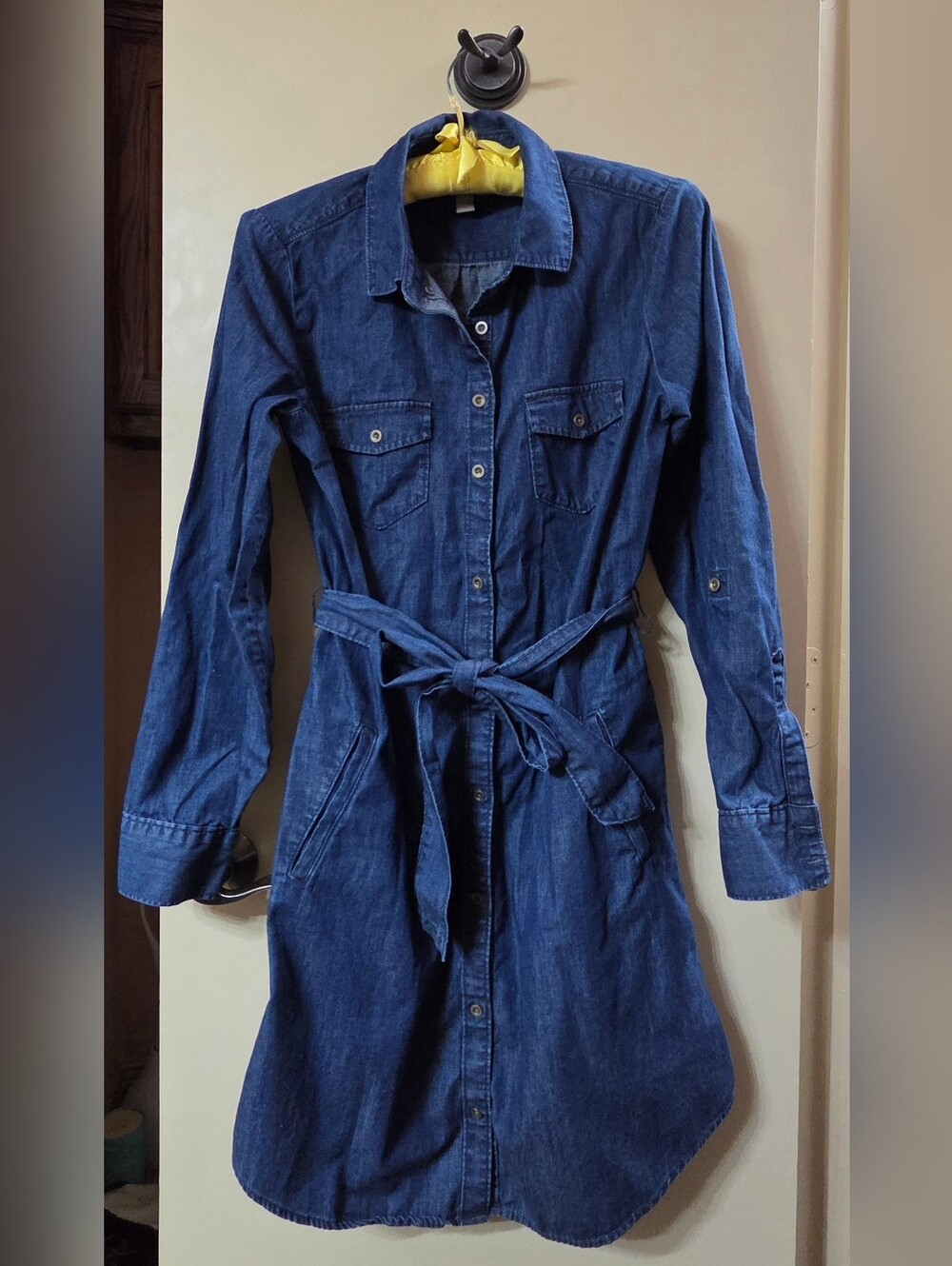 Banana Republic Indigo Denim Shirt Dress with Waist Tie